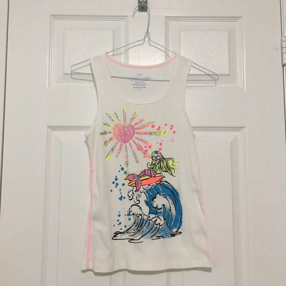 cute y2k bright & sparkly tank top with mermaid